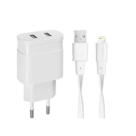 Rivacase Network Charger + Lightning MFi 3.4A / 2xUSB white